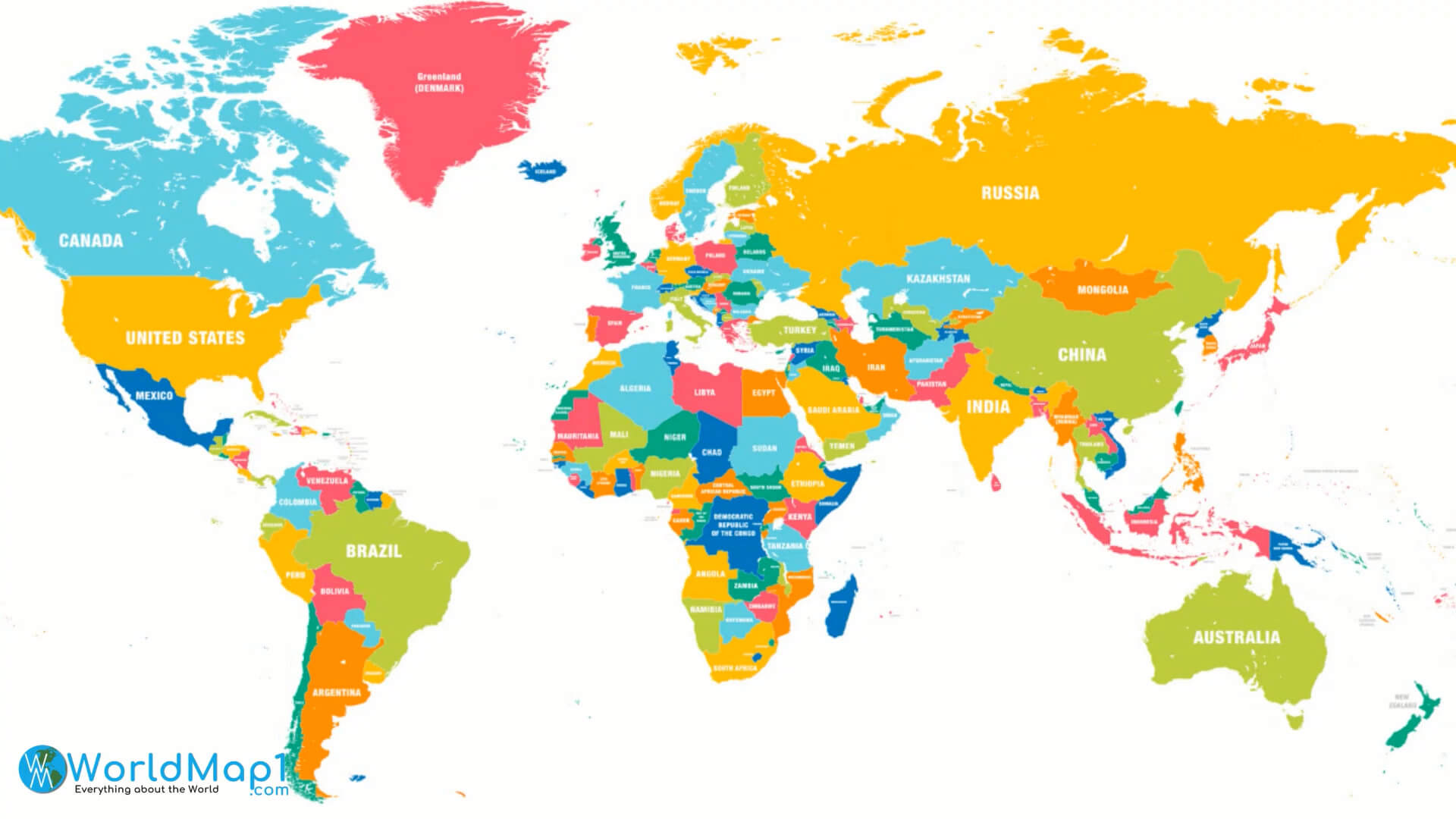 Africa and World Countries Map